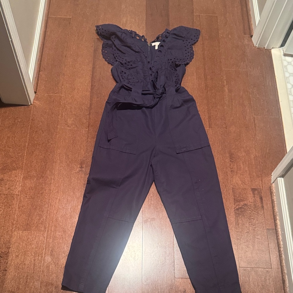 Rebecca Taylor navy eyelet jumpsuit
